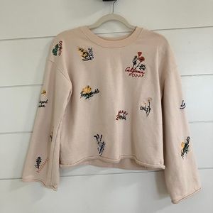Madewell Botanical Bell-Sleeve Sweatshirt